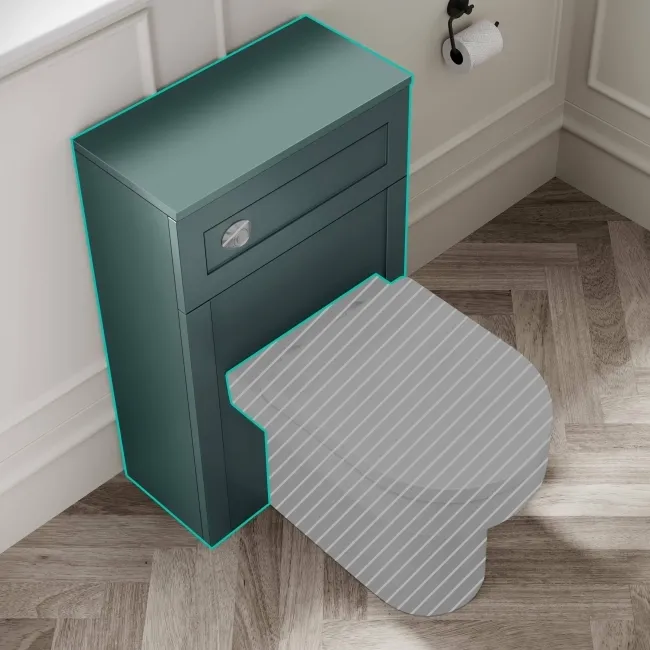Milos Mystic Green Slimline Back To Wall Toilet Unit 500mm