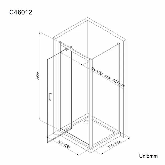 London 6mm Pivot Shower Enclosure 800x800mm