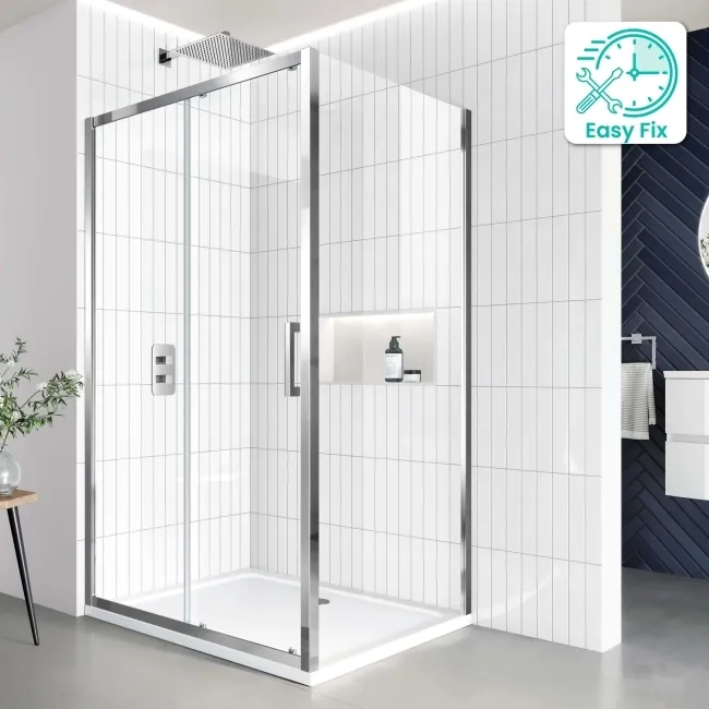 Hamburg Easy Clean 8mm Sliding Shower Enclosure 1200x900mm - Easy Fix Feature