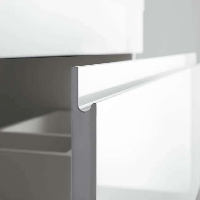 Trent Gloss White Double Vanity Drawer with Marble Top & Oval Counter Top Basin 1200mm