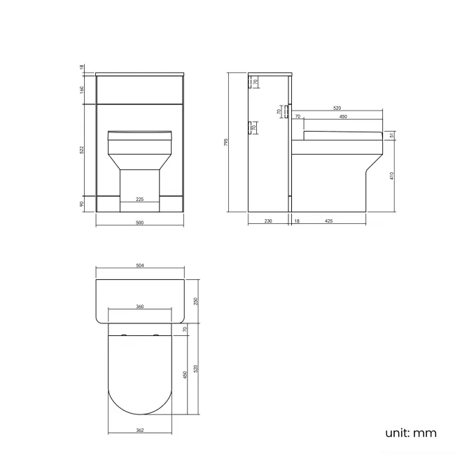 Curved Gloss White Slimline Back To Wall Unit and Denver Toilet