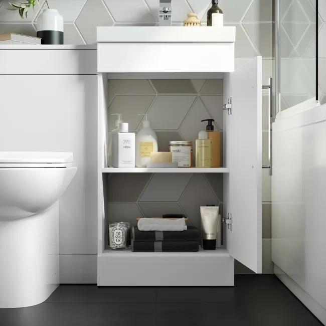 Avon Gloss White Combination Vanity Basin and Aruba Toilet 950mm