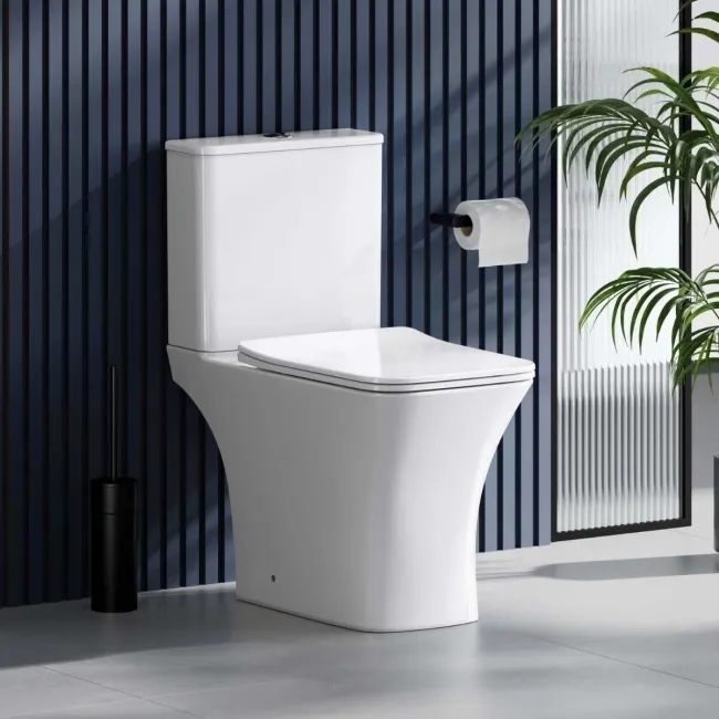 Houston Rimless Close Coupled Toilet With Premium Soft Close Seat