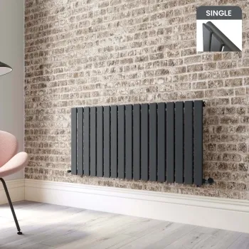 Faro Anthracite Single Flat Panel Horizontal Radiator 600x1190mm