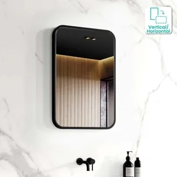 Olivia Black Framed Rectangular Bathroom Mirror 600x400mm
