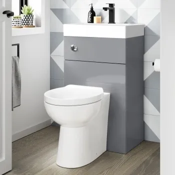 Ohio Stone Grey 2-In-1 Combined Wash Basin & Austin Toilet 500mm