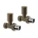Antique Gold Straight Manual Radiator Valves (Pair) Standard 15mm