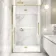 Helsinki Brushed Brass Premium Easy Clean 8mm Hinged Shower Door 1200mm