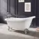 Highbury 1550mm Roll Top Slipper Bath - Chrome Ball Feet