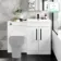 Avon Gloss White Basin Vanity and Back To Wall Unit 1100mm - Black Accents
