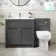 Milos Slate Grey Combination Vanity Basin and Denver Toilet 1300mm - Chrome Handles