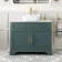Lucia Midnight Green Vanity with Marble Top & Curved Counter Top Basin 1030mm - Brass Knurled Handles
