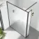 Munich Fluted Effect Matt Black Framed 8mm Wet Room Shower Glass 1400mm & 250mm Pivotal Return Panel