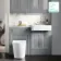 Monaco Dove Grey Combination Vanity Basin with Marble Top & Boston Toilet 1200mm - Brass Knurled Handles