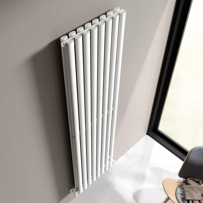 Marbella White Double Oval Panel Radiator 1800x480mm