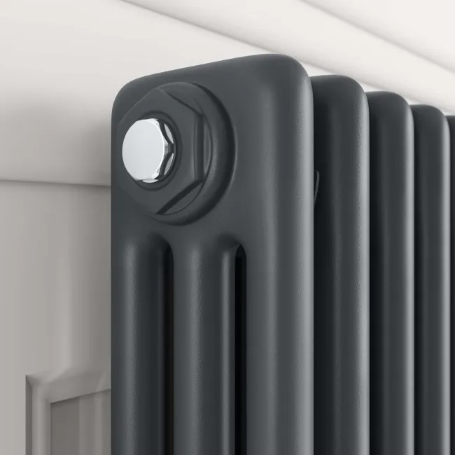 Athens Anthracite Triple Column Vertical Traditional Radiator 1500x290mm