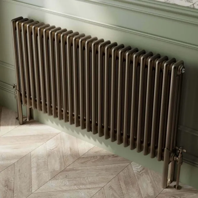 Athens Antique Gold Triple Column Horizontal Traditional Radiator 600x1190mm