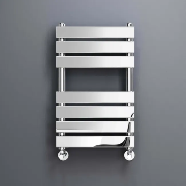 Santorini Chrome Flat Panel Heated Towel Rail 650x400mm