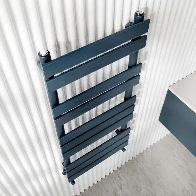 Santorini Inky Blue Flat Panel Heated Towel Rail 1000x450mm