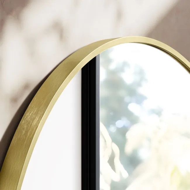 Essence Brushed Gold Round Bathroom Mirror 800mm