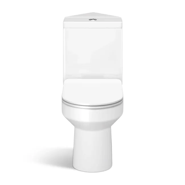 Denver Close Coupled Corner Toilet With Soft Close Slim Seat