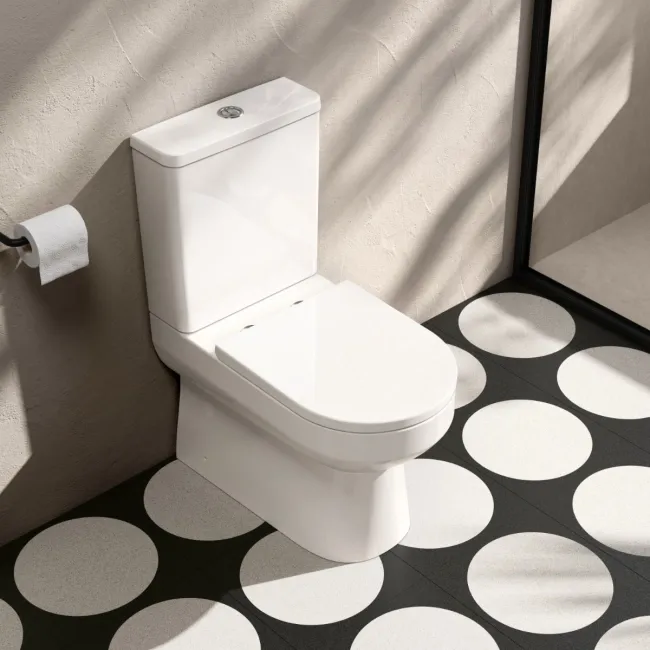 Miami Rimless Close Coupled Toilet With Soft Close Seat