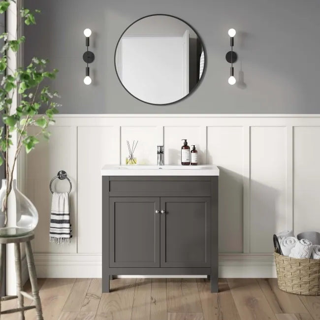 Bermuda Graphite Grey Basin Vanity 800mm