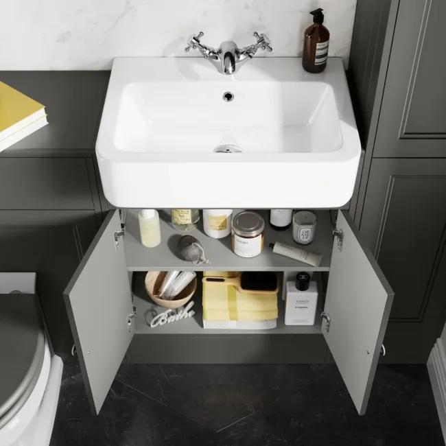 Monaco Graphite Grey Basin Vanity 600mm