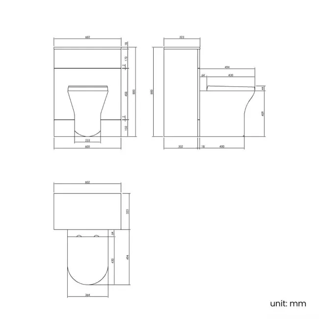 Harper Navy Blue Back To Wall Unit and Tucson Toilet