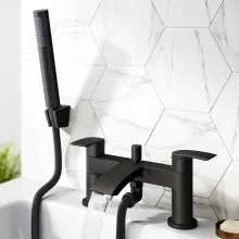 Severn Matt Black Wall Mounted Basin Mixer Tap | Bathroom Mountain