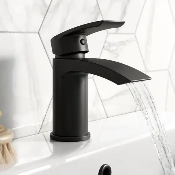 Spey Matt Black Basin Mixer Tap