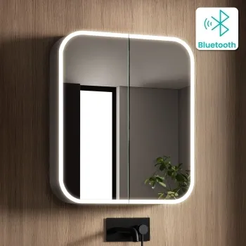 Willow Illuminated LED Mirror Cabinet With BLUETOOTH Speaker & USB Port 700x600mm