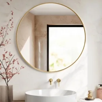 Essence Brushed Bronze Round Bathroom Mirror 1000mm