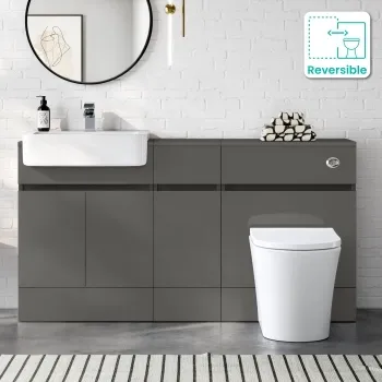 Foster Tungsten Grey Combination Vanity Basin and Tucson Toilet 1500mm