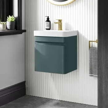 Corsica Midnight Green Wall Hung Slimline Basin Vanity 400mm