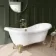 Tonbridge 1750mm Roll Top Bath - Brushed Brass Ball Feet
