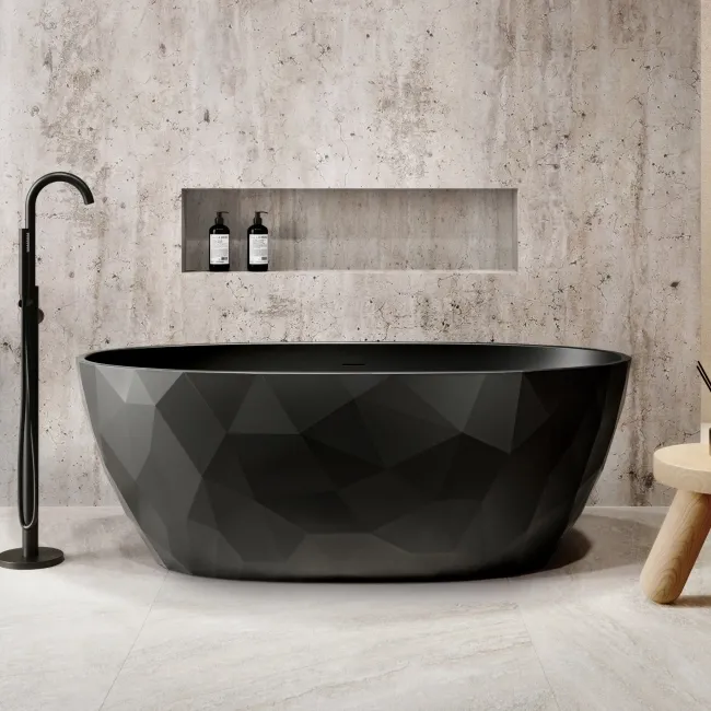 Ealing 1700mm Matt Black Freestanding Bath
