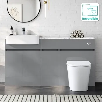 Foster Stone Grey Combination Vanity Basin with Marble Top & Tucson Toilet 1500mm