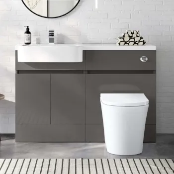 Foster Tungsten Grey Combination Vanity Basin and Tucson Toilet 1200mm - Left Handed