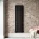 Faro Matt Black Single Flat Panel Vertical Radiator 1600x490mm