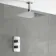 Galway Premium Ceiling Chrome Square Thermostatic Shower Set - 300mm Head
