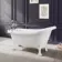 Highbury 1550mm Roll Top Slipper Bath - White Claw Feet