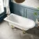 Abingdon 1700mm Single Ended Roll Top Bath - Brushed Brass Ball Feet