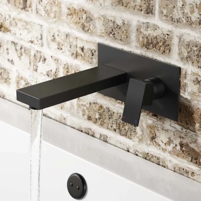 Lea Matt Black Wall Mounted Bath Filler