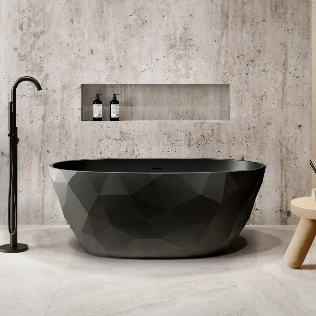 Ealing 1500mm Matt Black Freestanding Bath