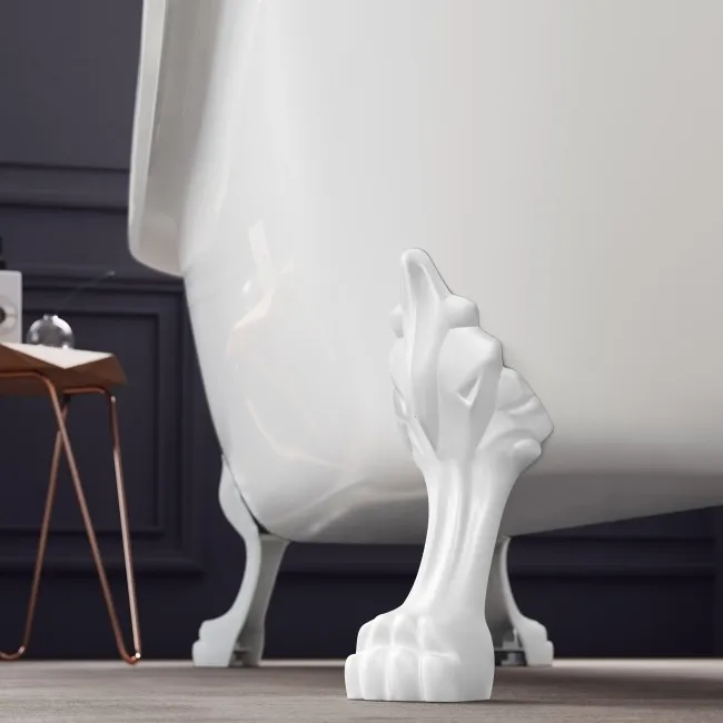 Highbury 1550mm Roll Top Slipper Bath - White Claw Feet