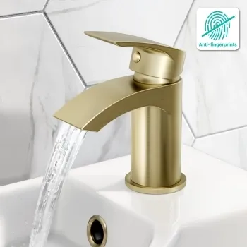 Spey Brushed Brass Cloakroom Basin Mixer Tap