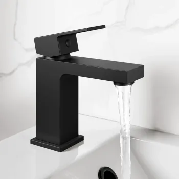 Tamar Matt Black Cloakroom Basin Mixer Tap