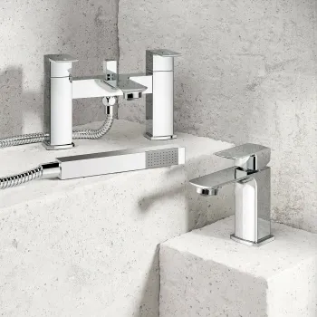 Mersey Chrome Basin & Shower Bath Mixer Tap Set