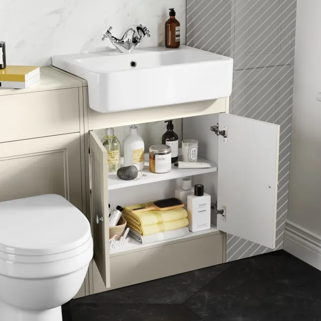 Monaco Chalk White Combination Vanity Basin And Seattle Toilet 1200mm